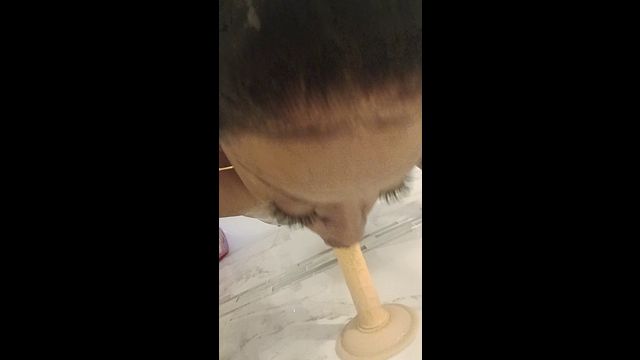 Black Wife Shower Solo and Toy Play